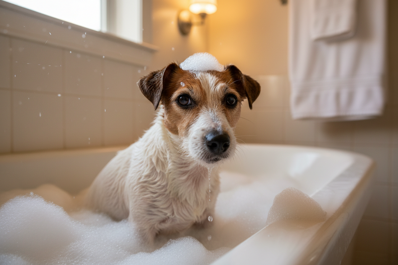 Dog Bathtime and poop scoop