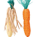 Set of straw toys carrot and corn