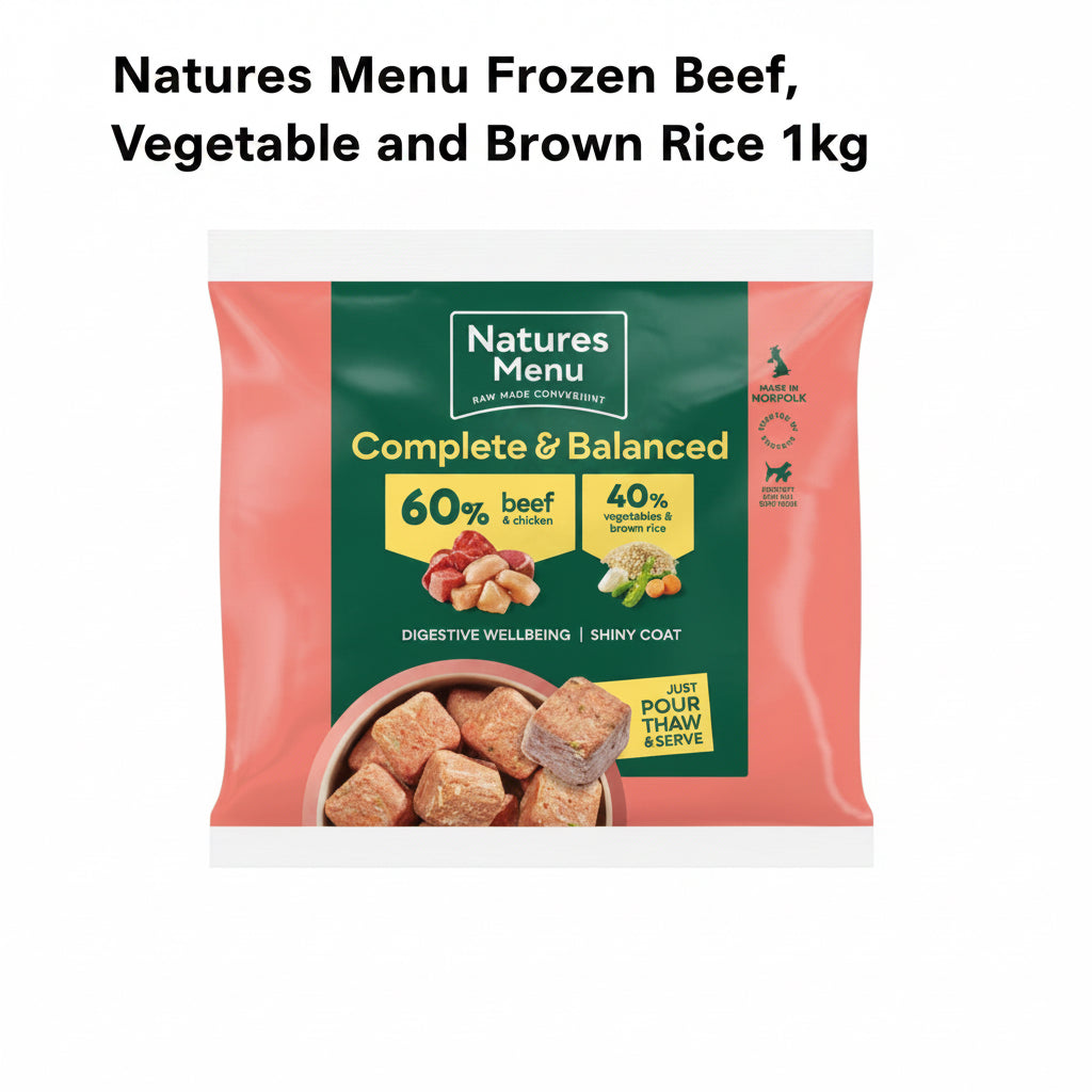 Natures Menu Frozen
Nuggets Beef Lunch 1kg