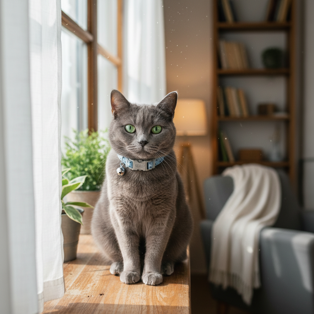 Blue Dot Cat Collar