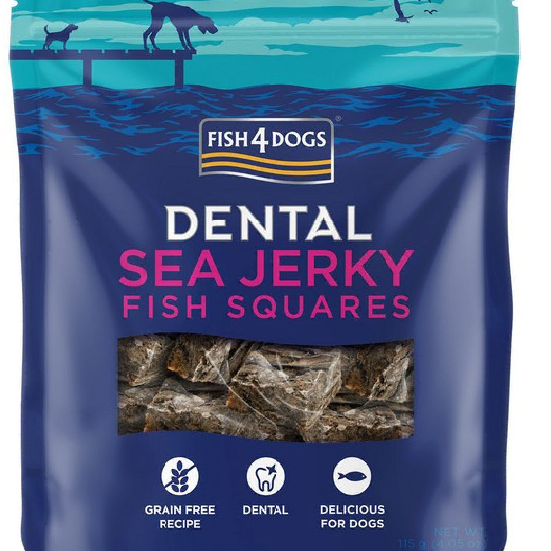 Fish4Dogs Dental Sea Jerky Fish Squares 115g