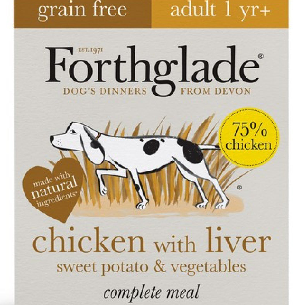 Forthglade adult chicken and liver adult wet food 395g