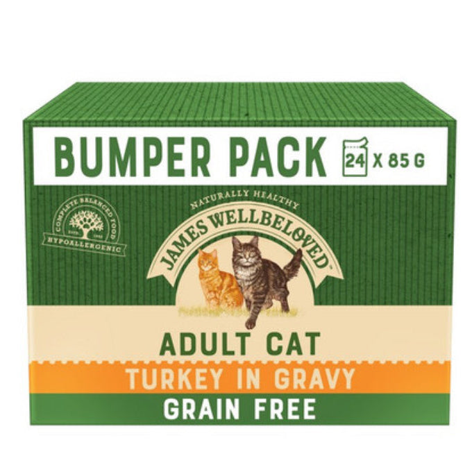 Wellbeloved cat turkey grainfree pouches in gravy 24x85g