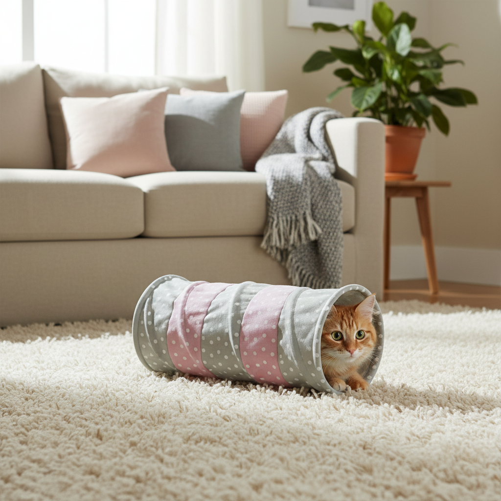 Cat Playing Tunnel