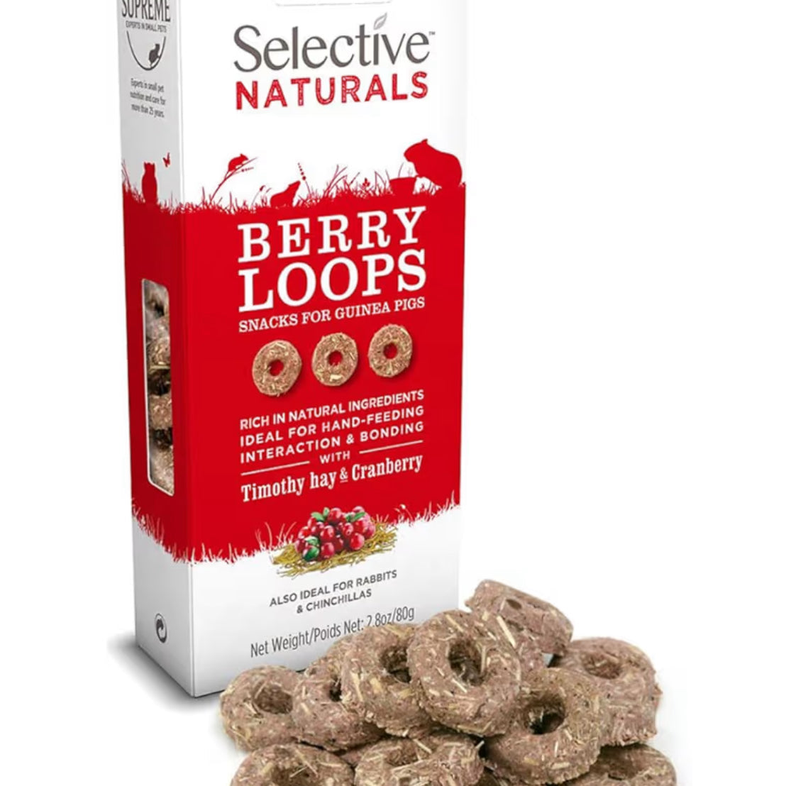 Selective naturals berry loops ideal for rabbits, chinchillas and guineapigs 80g