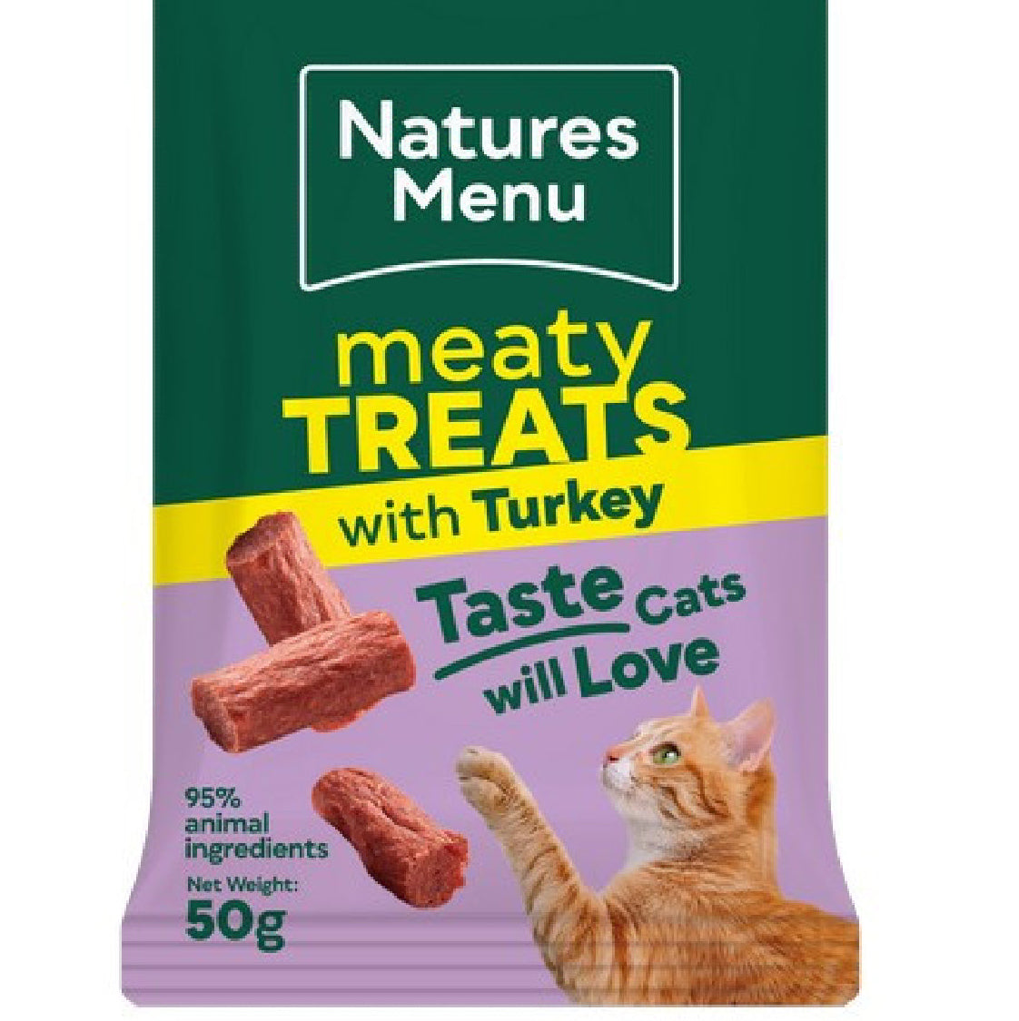 Naturesmenu meaty turkey cat treats 50g