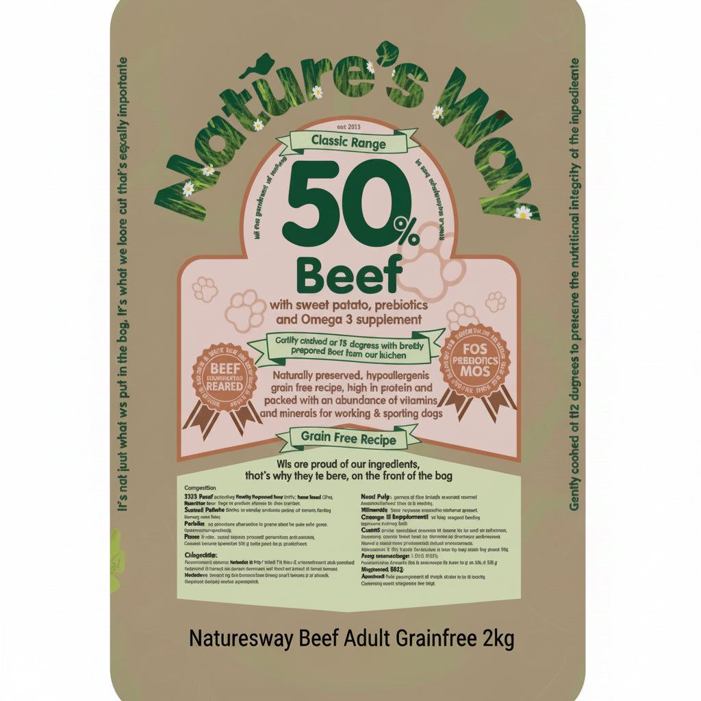 Naturesway beef 50% grainfree adult dog 2kg