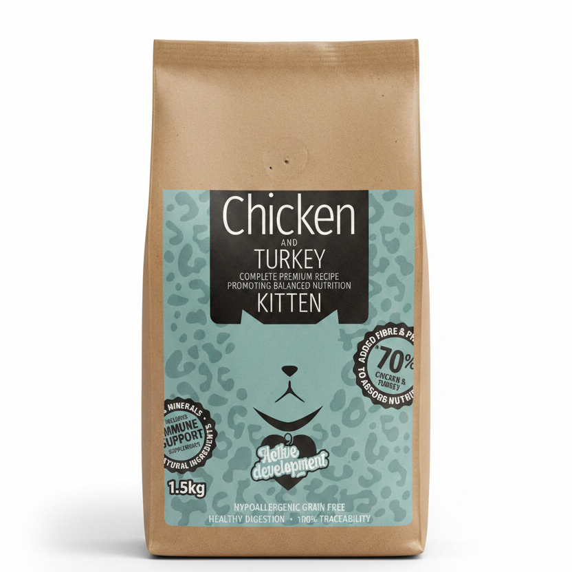 Naturesway grainfree 70% chicken and turkey kitten food 1.5kg