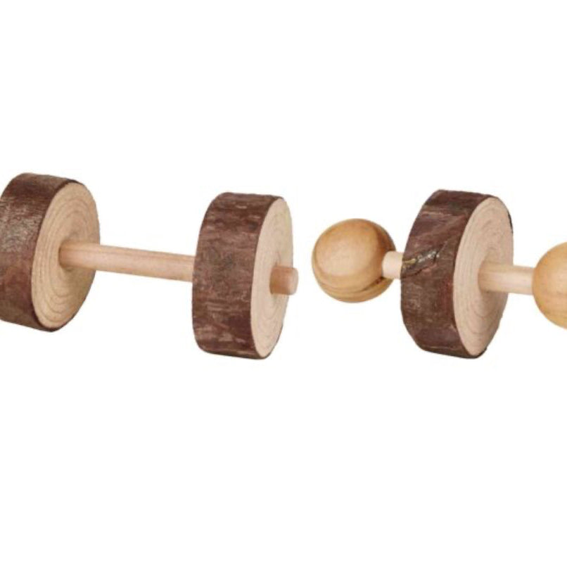 Set of wooden dumbbells