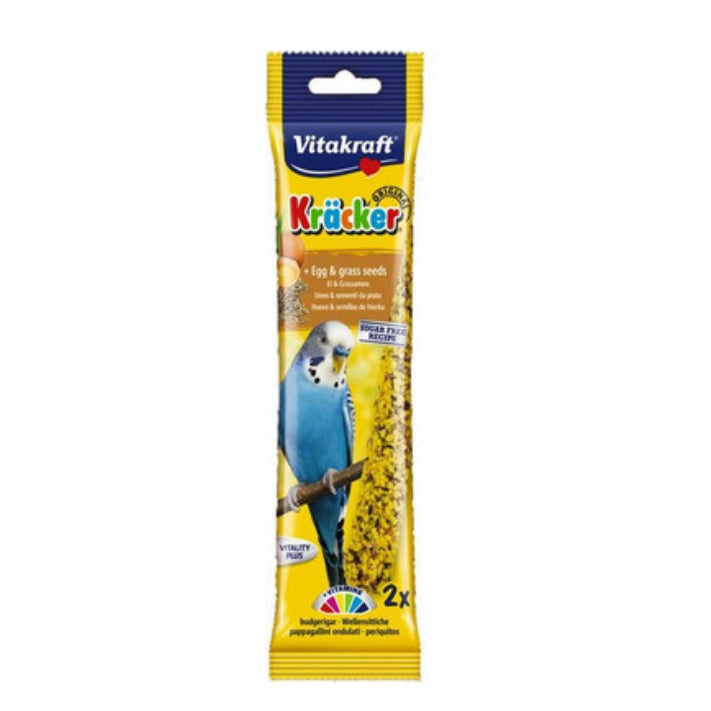 Vitakraft Kracker Original Egg Grass Seeds Budgie Treat Sticks