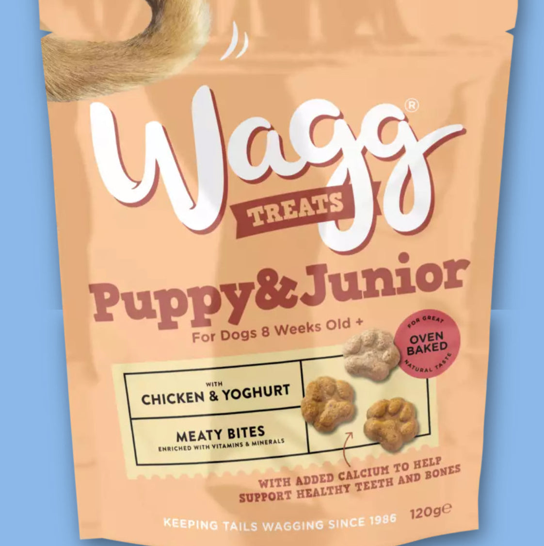 Wagg Puppy & Junior Meaty Bites
WITH CHICKEN & YOGHURT 120g