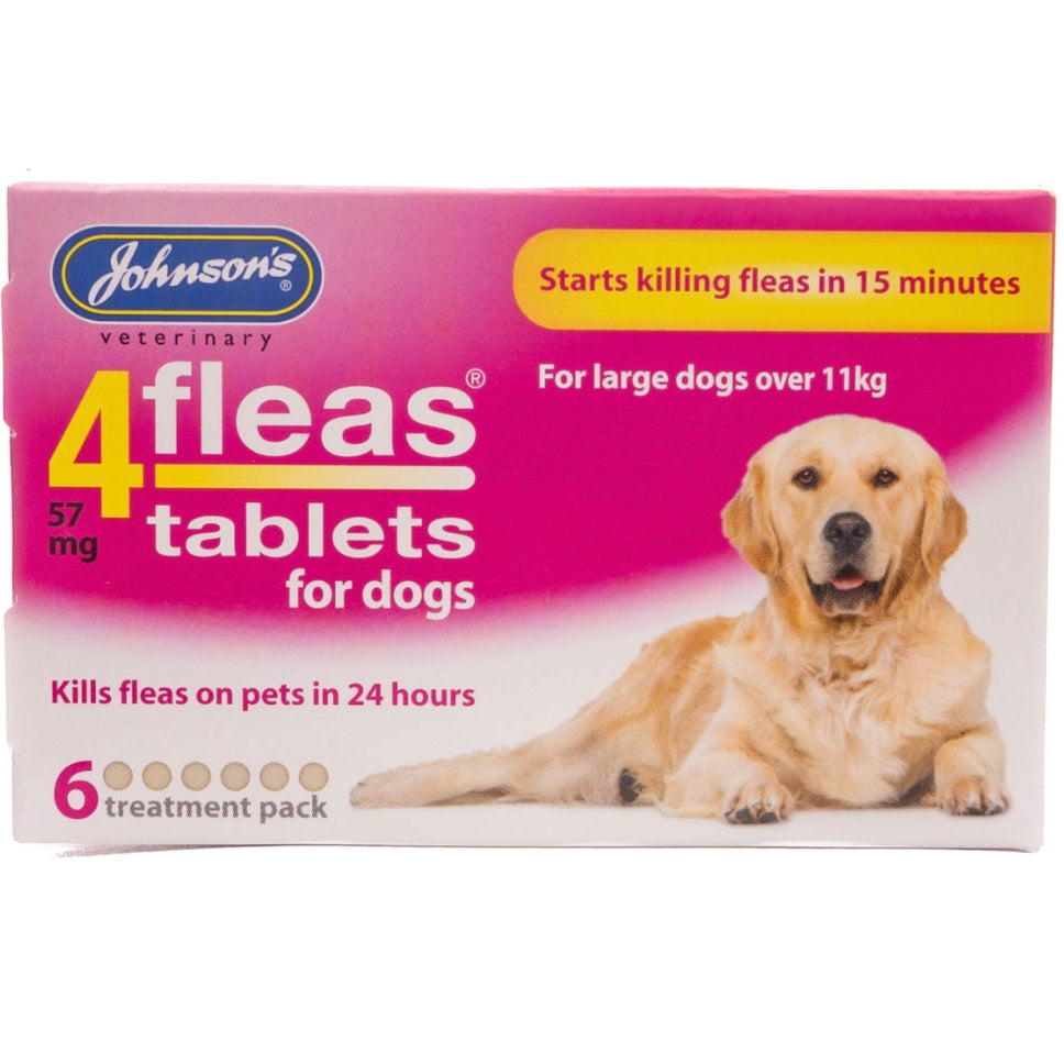 Johnson’s 4fleas flea tablets for large dogs over 11kg (6pack)