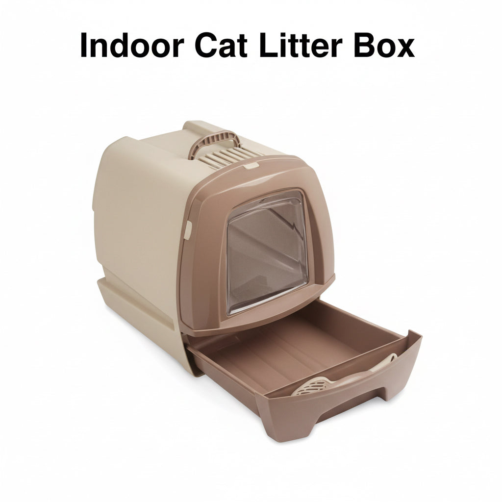 Covered Indoor Cat Litter Box with slide out tray