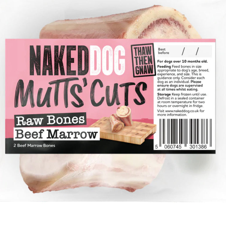 Naked Dog Mutts' Cuts Beef Marrow Bones (2 per pack)