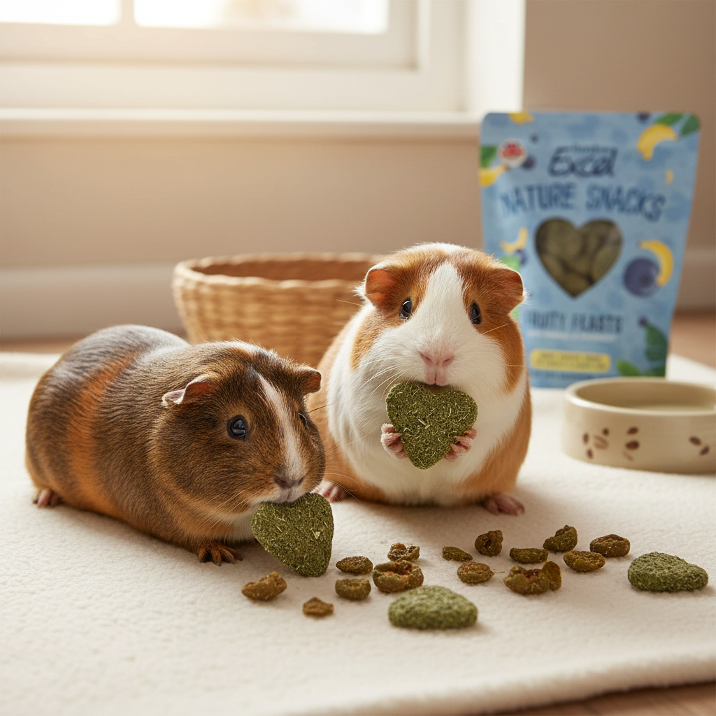 Excel nature snacks fruity feasts with banana and blueberry 60g for rabbits and guinea pigs.