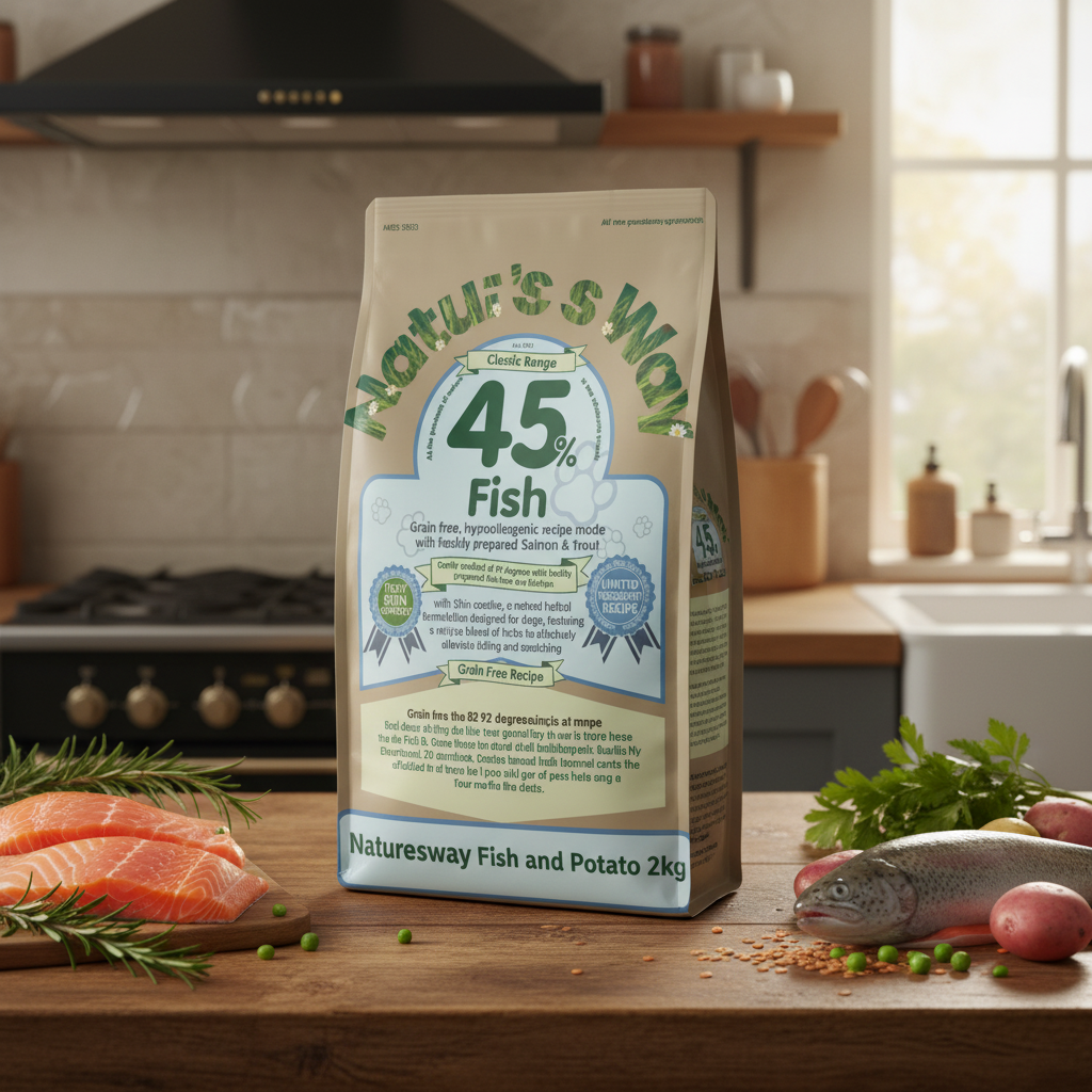 Naturesway 45% fish and potato grain free adult dog food 2kg (itch-eeze recipe)