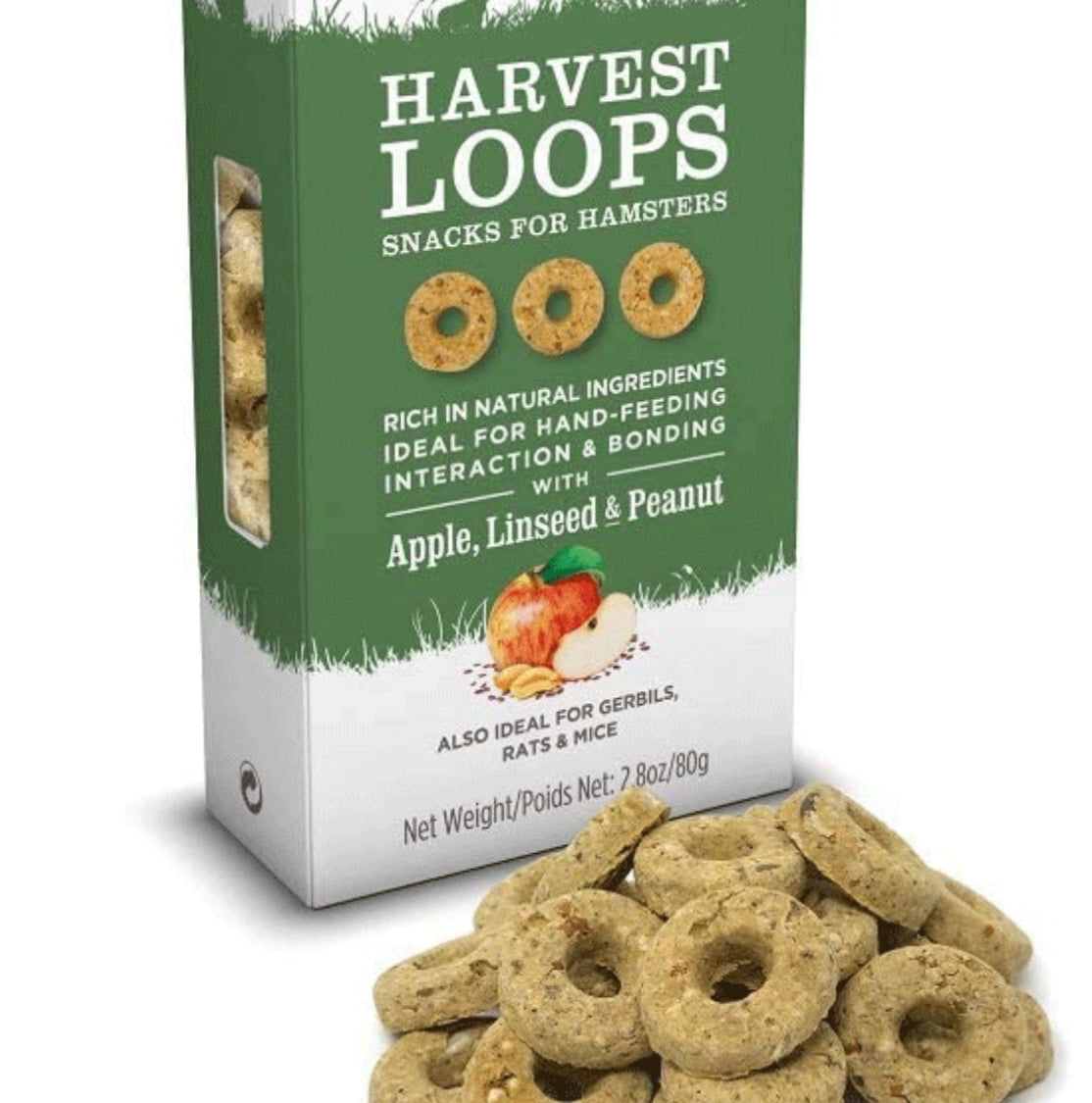 Selective naturals harvest loop snacks suitable for hamsters, gerbils, rats and mice.