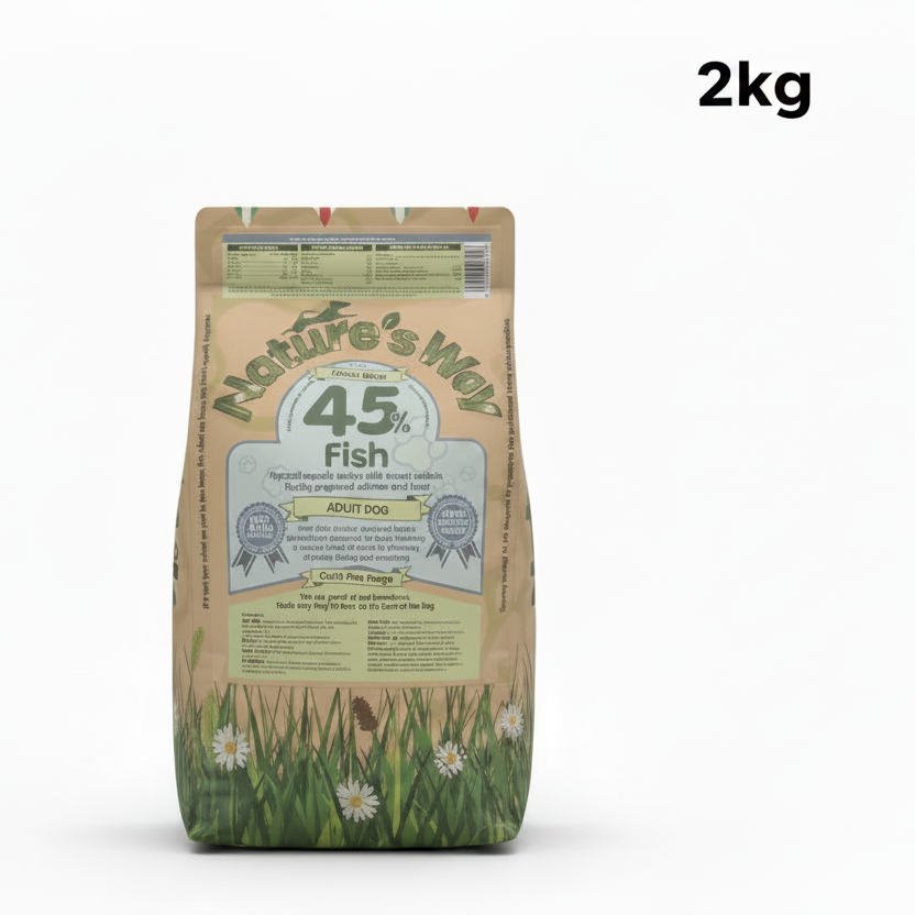 Naturesway 45% fish and potato grain free adult dog food 2kg (itch-eeze recipe)