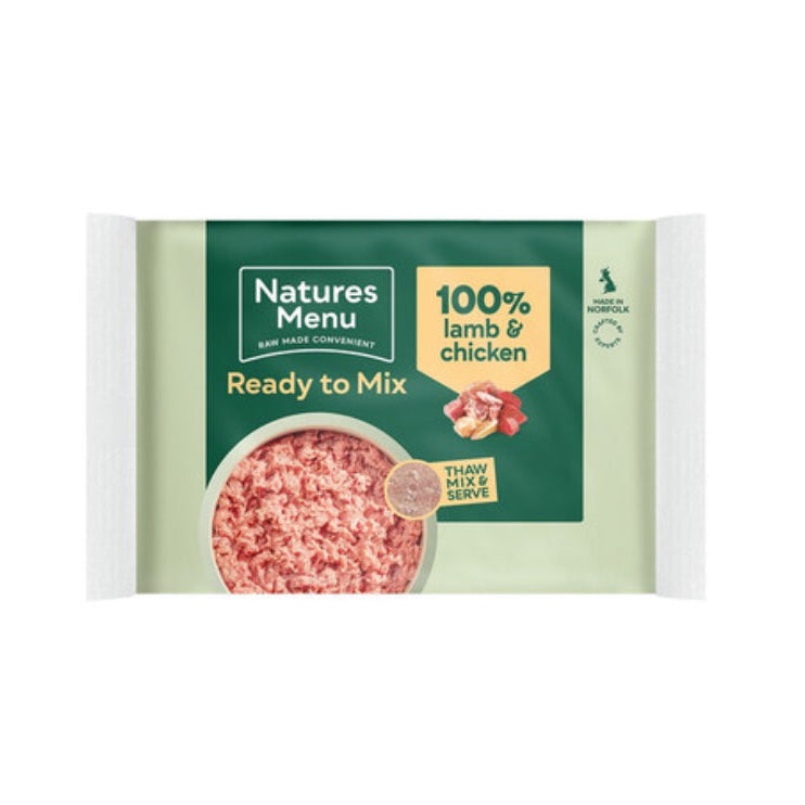 Natures Menu Frozen
Lamb and Chicken Mince 400g