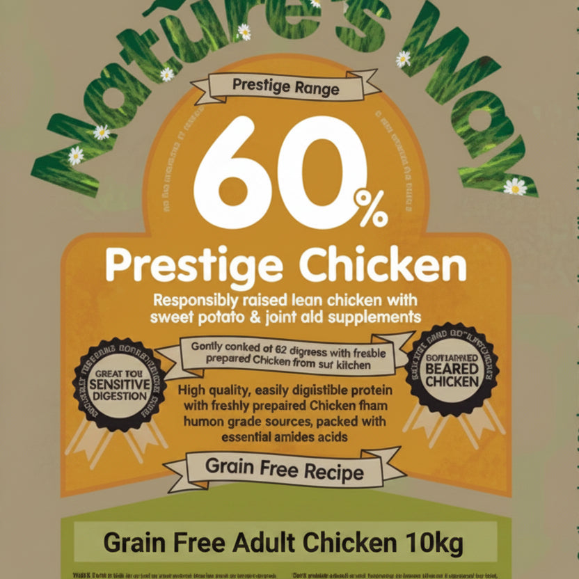Naturesway prestige 60% grainfree chicken adult dog food 10kg