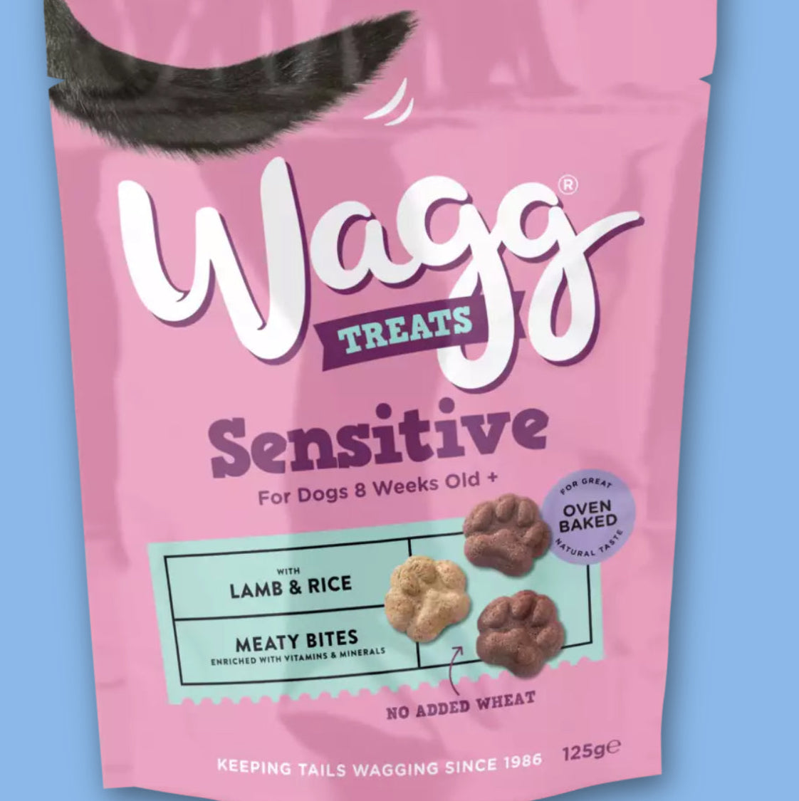 Wagg Sensitive Meaty Bites
WITH LAMB & RICE 125g